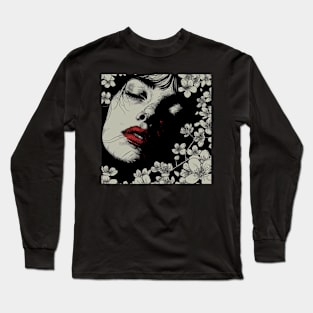 Vintage Woman Amongst Flowers Long Sleeve T-Shirt